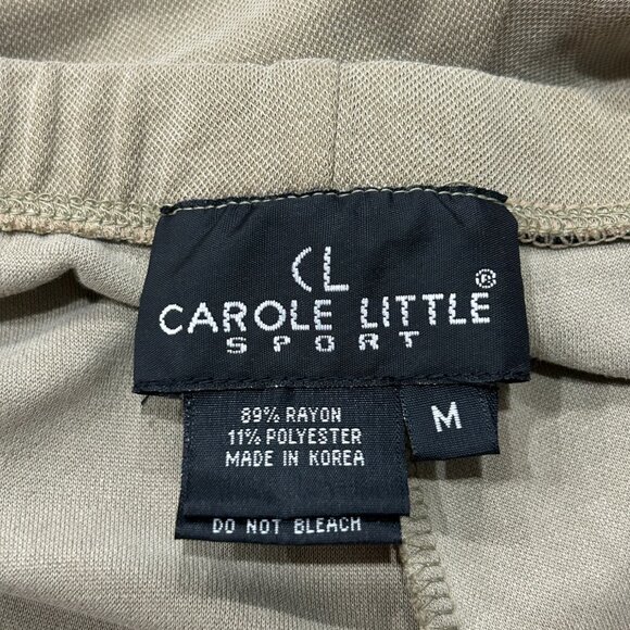Carole Little Sport Womens Beige Wide Leg Drawstring Pants Size M Relaxed Fit - Picture 5 of 9